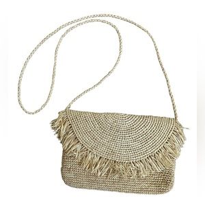 Mar y Sol Raffia Crossbody Clutch Bag